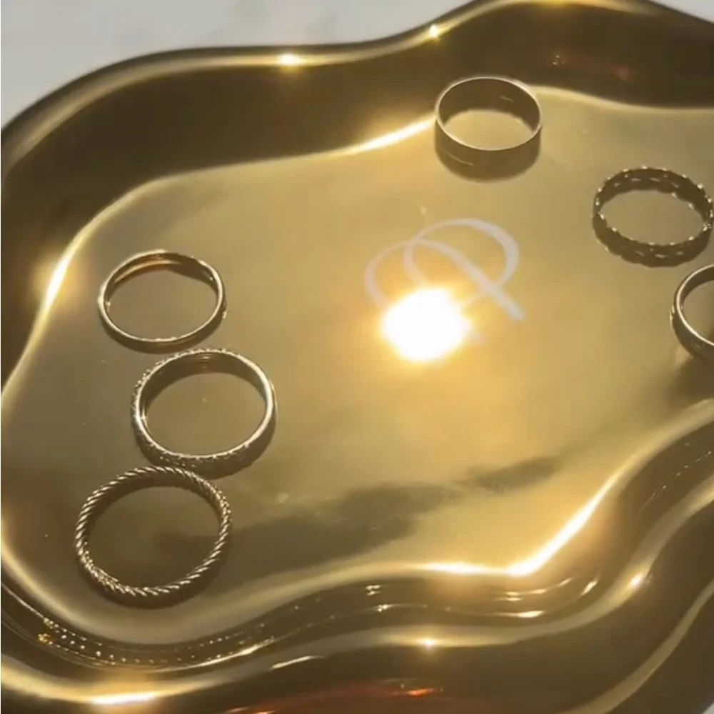 Gold Decorative Jewelry Tray